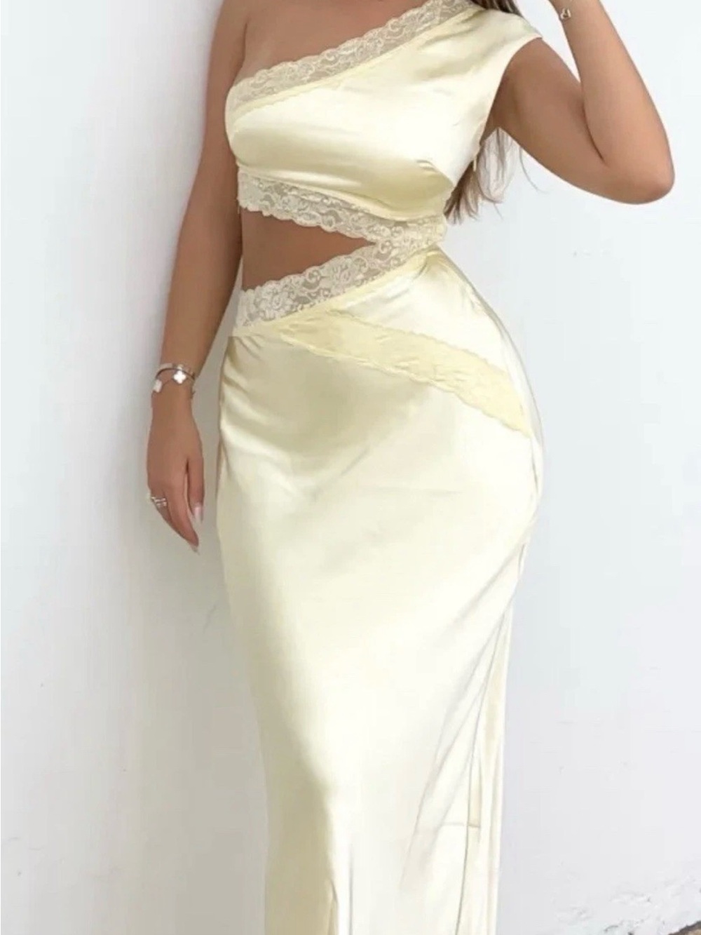 Billy J Emily one shoulder mini dress yellow size 10 new